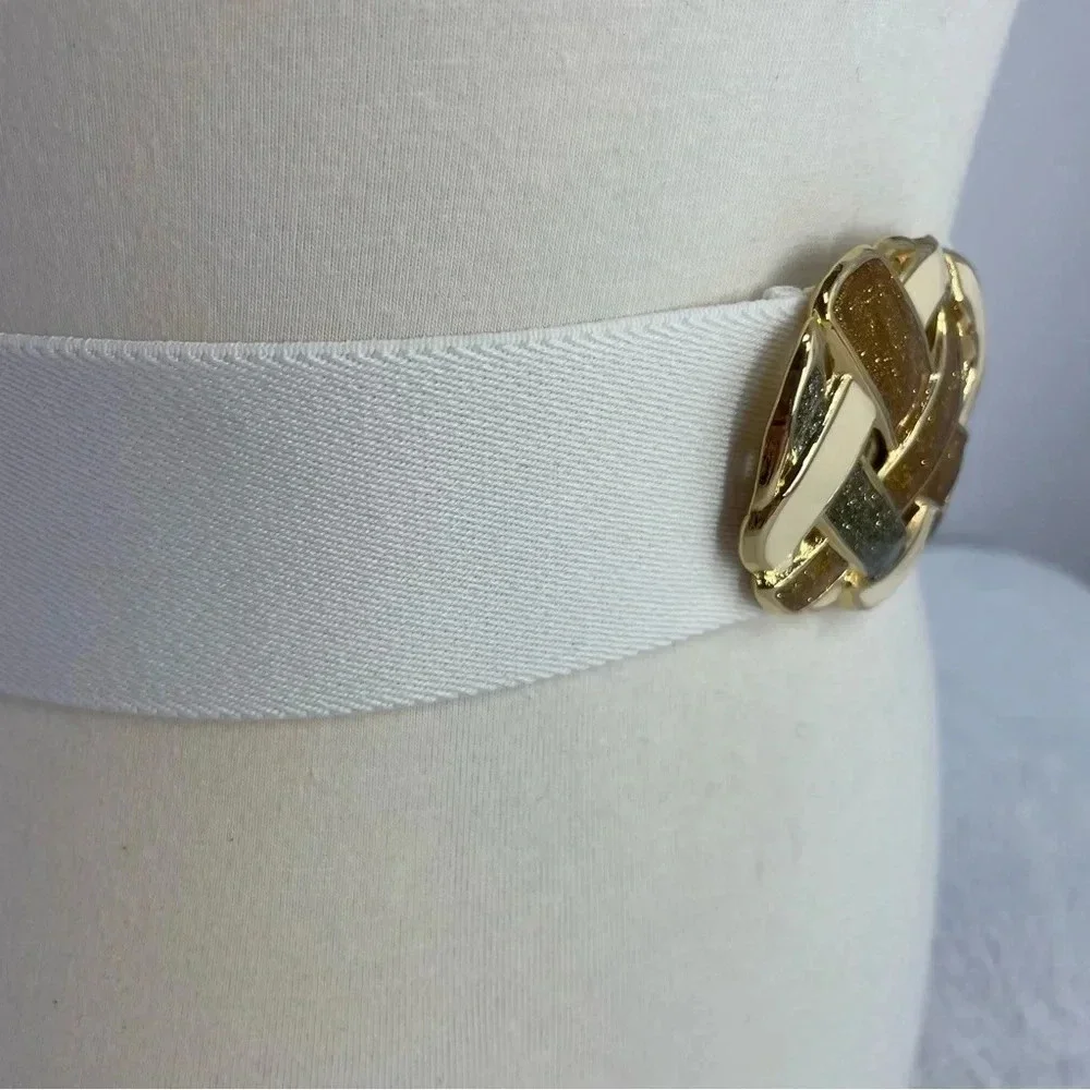 VTG Day-Lor Enamel White Stretch Belt